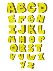 ABC yellow for child book on white background