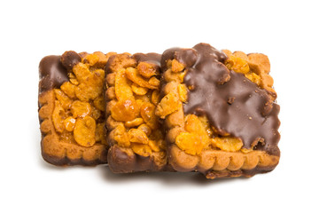 chocolate cookies with almonds isolated