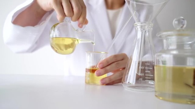 scientist laboratory making skincare and medicine.
