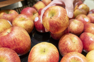 Fototapeta na wymiar Apples in supermarket