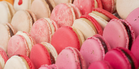 tasty colorful appetizing lie on the shop window or in a cafe