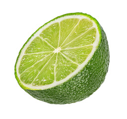 Fresh lime isolated on white background with clipping path