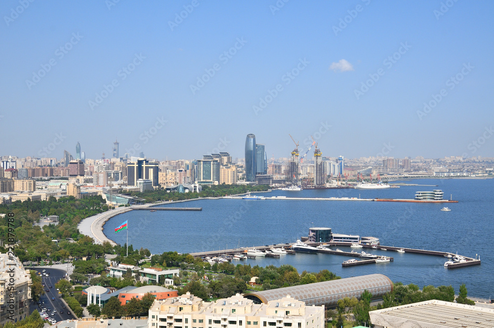 Wall mural baku, panoramic view from the mountain park