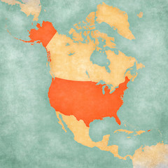 Map of North America - United States