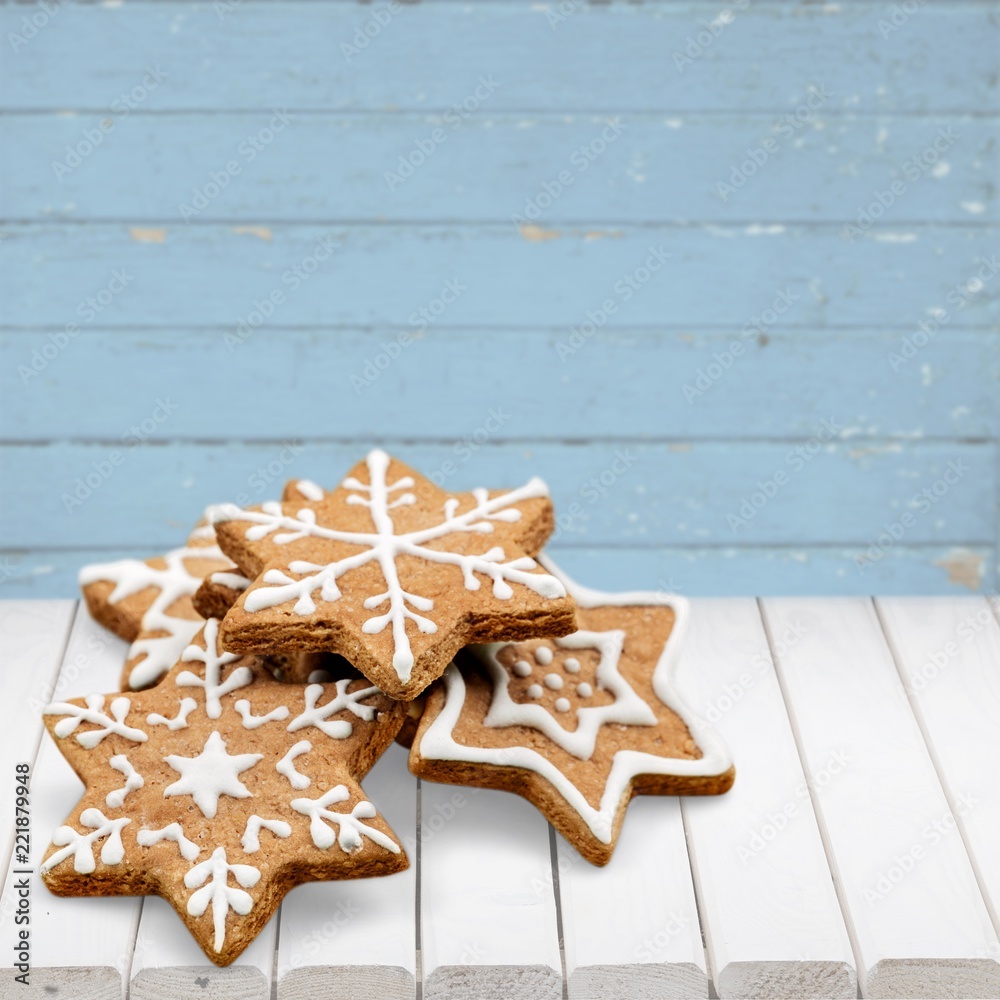 Canvas Prints Tasty Christmas cookies isolated on white background