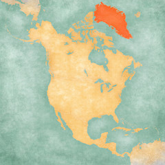 Map of North America - Greenland