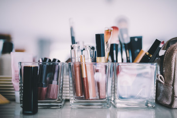 close up of makeup in salon