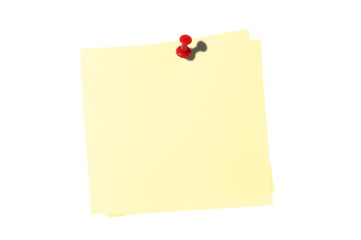 Some note stickers with red Pin - Isolated