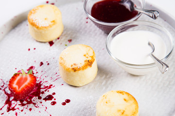three small pancakes