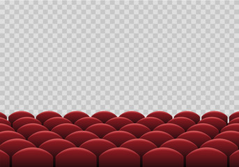 Fototapeta premium Rows of seats in the cinema on transparent background