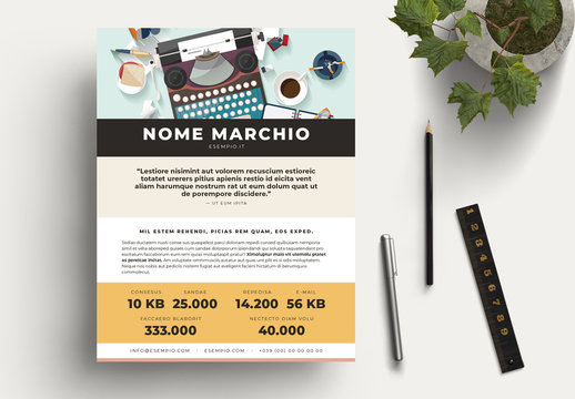 Layout di kit multimediali di testo scritto