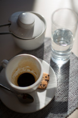 Still life, after a delicious coffee for Breakfast in coffee.