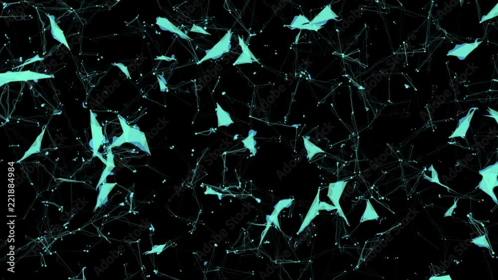 Poster stereoscopic effect. distortion of faces. computer graphics of moving particles. animated background