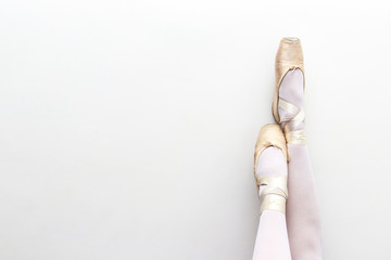 Dancer's legs, White background.