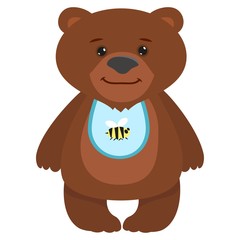 Hand drawn bear. Natural colors. Collection of vector hand drawn elements. Illustration