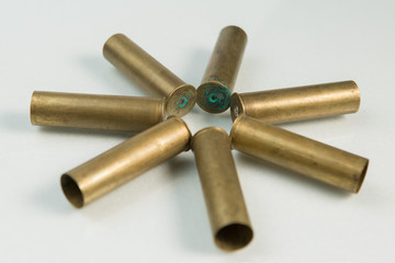hunting cartridges, cartridges on white background, hunting ammunition	