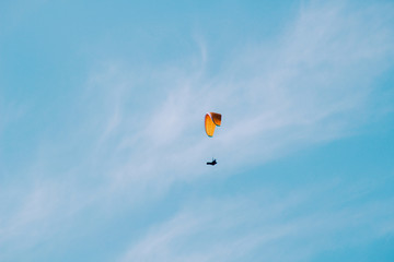Slovenia. Slovenian Alps. Paragliding in mountains.