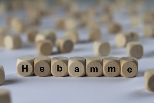 Hebamme - Holzwürfel mit Buchstaben