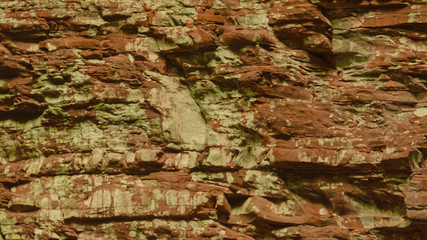 Closeup red mountain wall