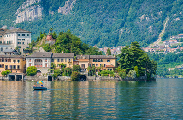 Fototapeta na wymiar Scenic sight of San Giulio Island in the Lake Orta, Piedmont, Italy.