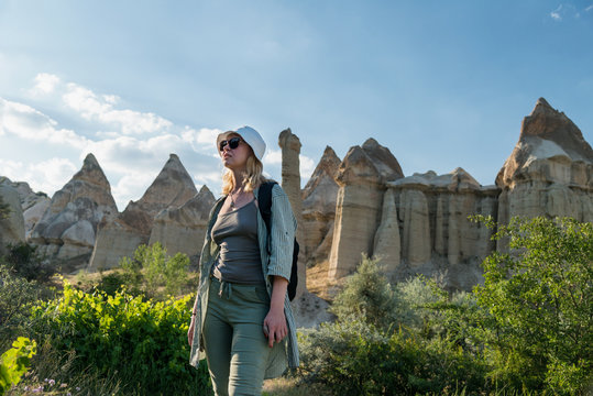Woman traveling in Cappadocia