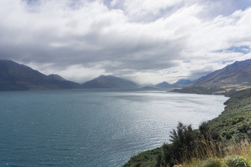 Glenorchy, New Zealand - Lake Wakatipu with views to foggy mystical Mt Earnslaw