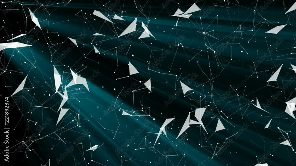 Poster cybernetic moles. computer graphics of moving particles. animated background. seamless loop.animatio