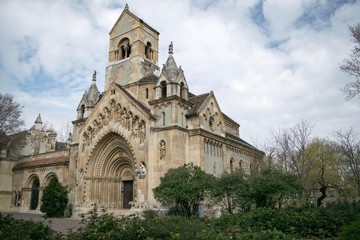 Fototapeta na wymiar View of the basilica, looking down at pilgrims and visitors.