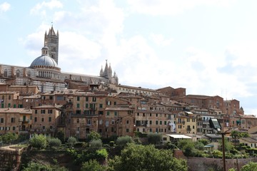 Siena, a beautiful medieval city in the background.