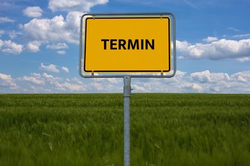 Neutrales Bild auf dem das Wort Termin abgebildet ist. Abstrakte Illustration