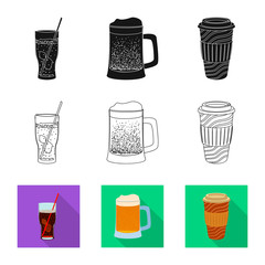 Isolated object of drink and bar symbol. Collection of drink and party stock symbol for web.