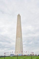 Construction and fencing at the base of the Washington Monument in Washington D.C.