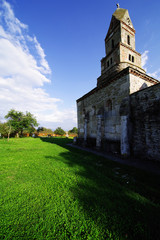 Densus Christian Church, built in 13th century AD, with stone blocks taken from the Roman city Ulpia Traiana Sarmisegetusa