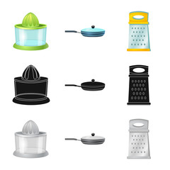 Isolated object of kitchen and cook icon. Collection of kitchen and appliance vector icon for stock.