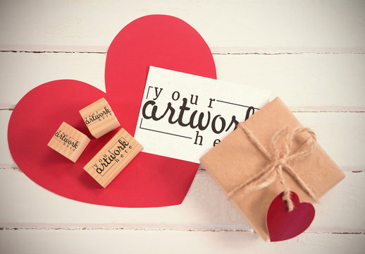 Gift card and Blocks Mockup
