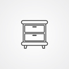 Nightstand vector icon sign symbol