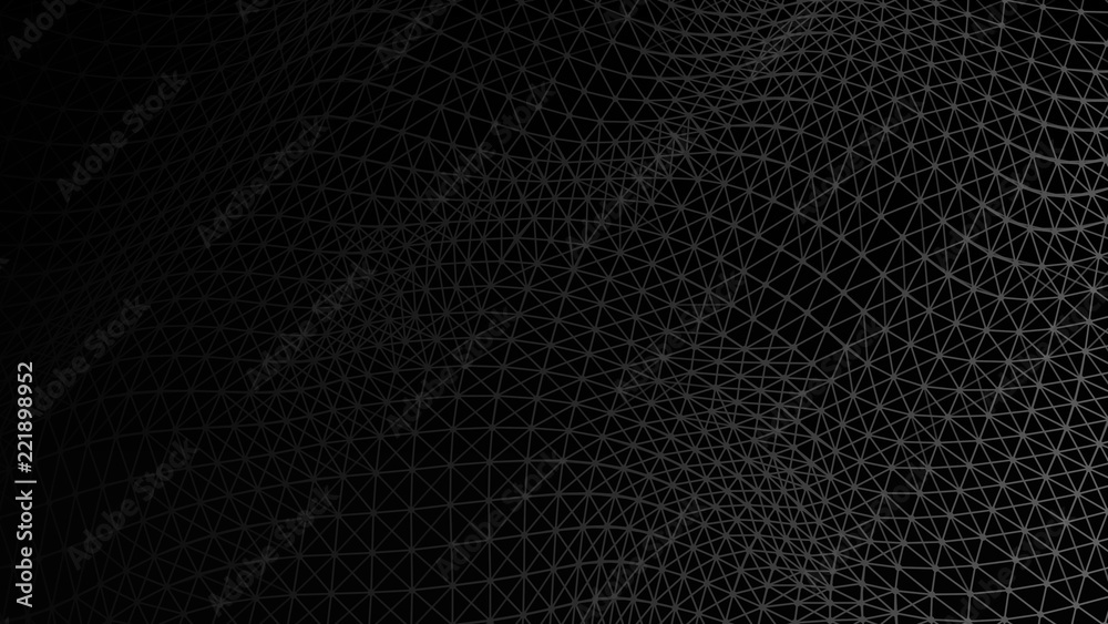 Poster Abstract lines background. Connection structure. Geometric background. Abstract polygonal space. 4k rendering.