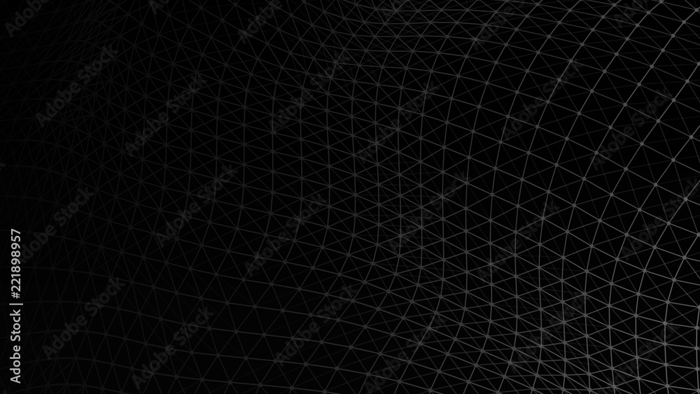 Aufkleber Abstract lines background. Connection structure. Geometric background. Abstract polygonal space. 4k rendering.