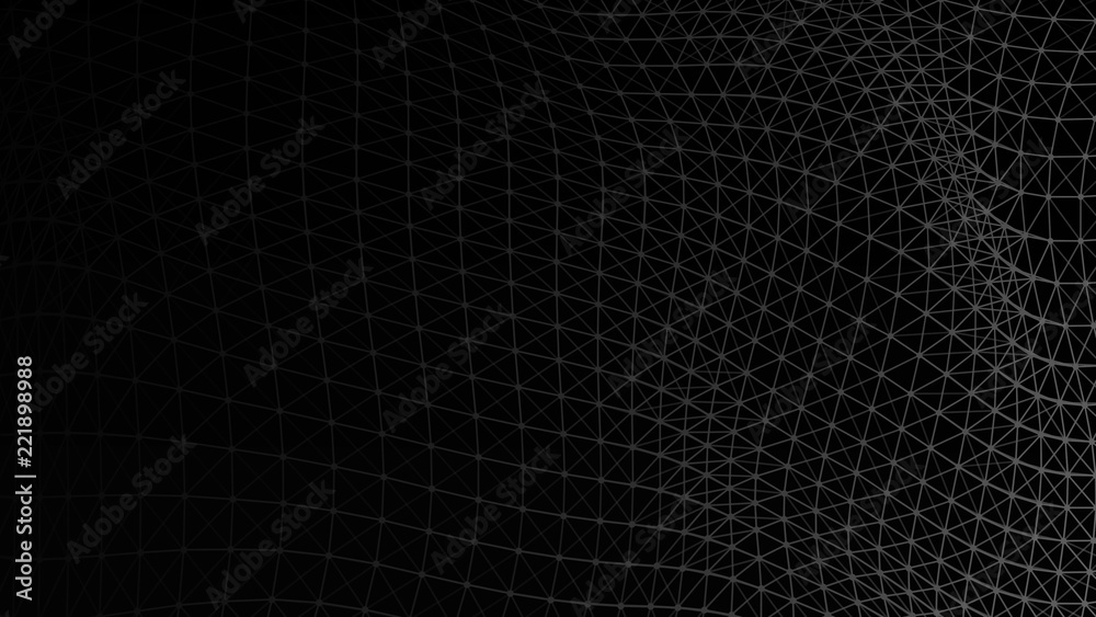 Poster Abstract lines background. Connection structure. Geometric background. Abstract polygonal space. 4k rendering.
