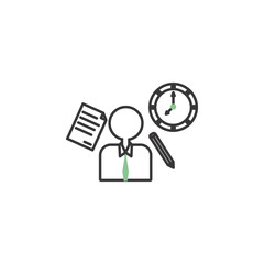 Dead line employee colored icon. Element of business for mobile concept and web apps icon. Thin line icon for website design and development, app development. Premium icon