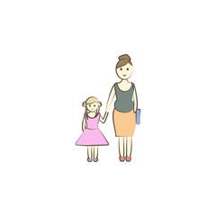 Mother and child icon. Element of mother day icon for mobile concept and web apps. Colored Mother and child icon can be used for web and mobile