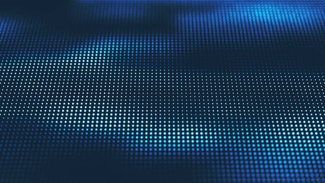 Halftone style background with moving particles. Abstract digital waves in a cyberspace. Seamless loop.