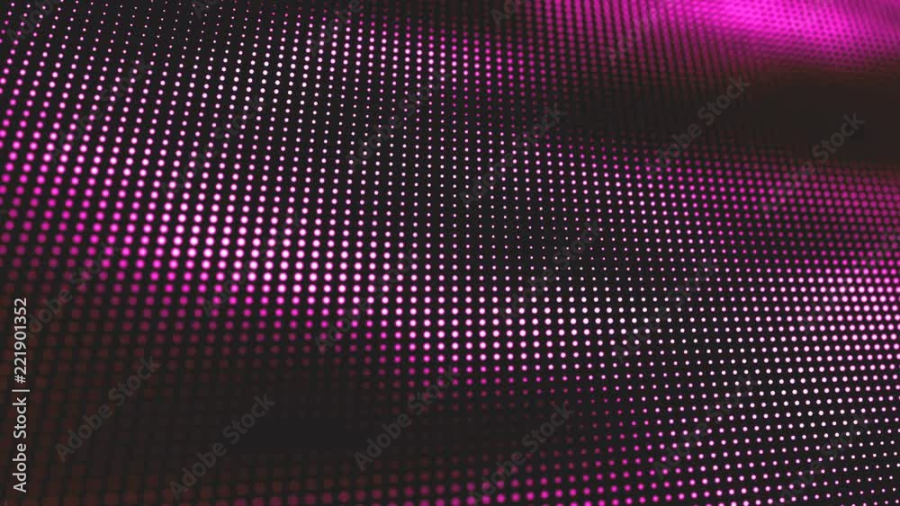 Poster abstract cyber background with waves of defocused particles. seamless loop.