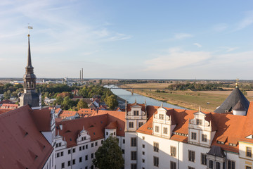 View of the old town of Torgau in Saxony, Germany