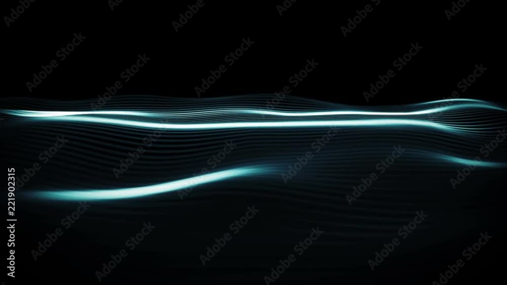 Poster digital waves in a cyber space. abstract surface background with smooth motion. seamless loop.