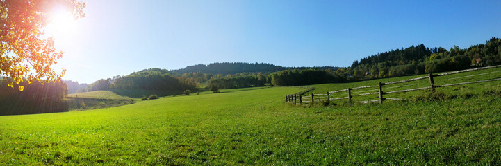 Countryside for horses, village green meadow.