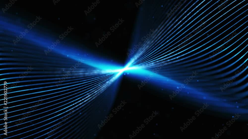 Poster abstract background of twisted surface in a cyber space. spiral rotating element with particles. sea