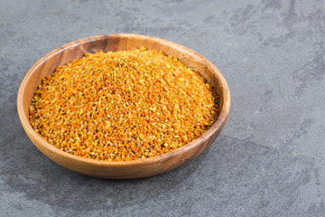 Golden bee pollen granules - Top view