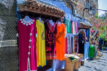 beautiful traditional clothes of morocco, chefchaouen city