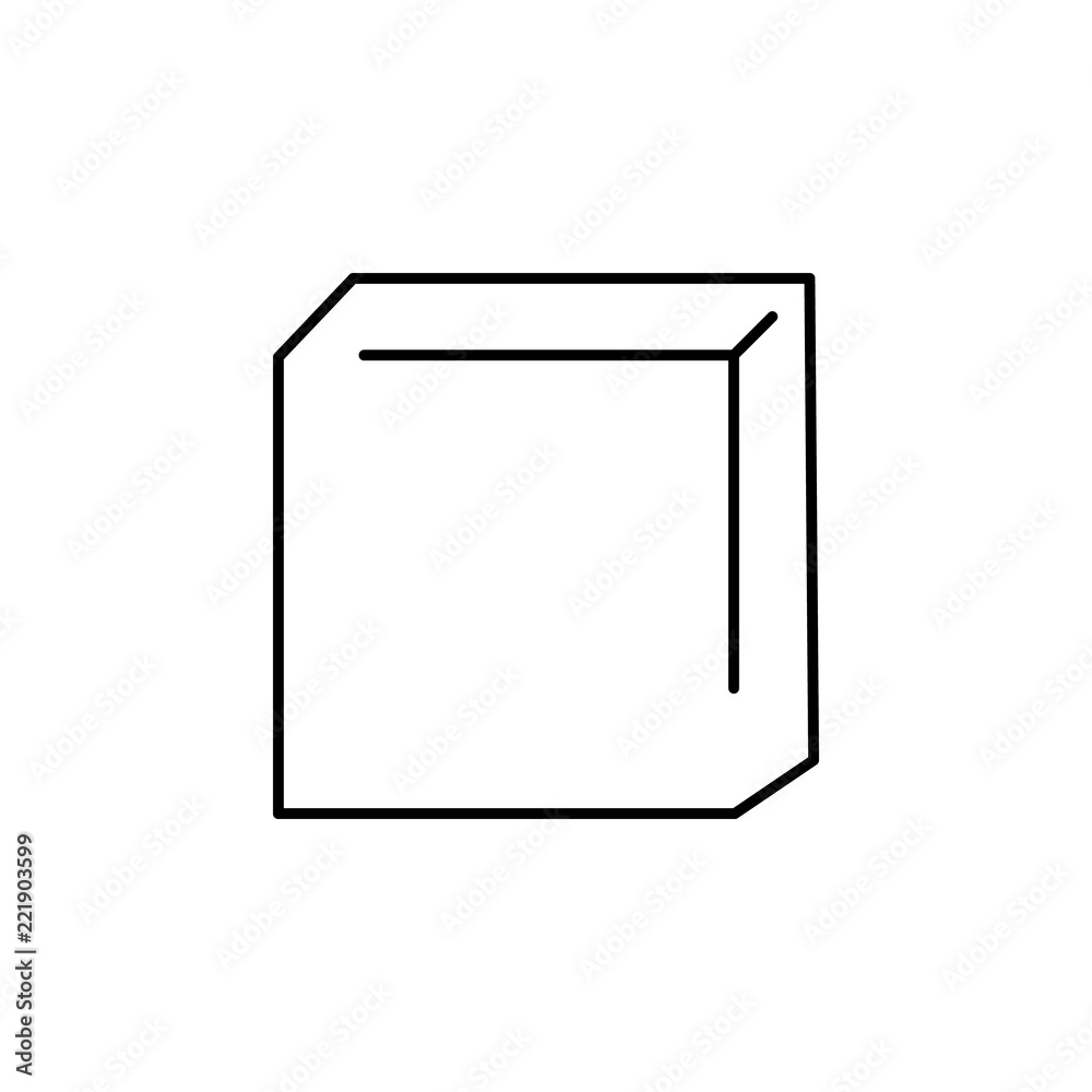 Poster cube geometry icon. element of school icon for mobile concept and web apps. thin line cube geometry 